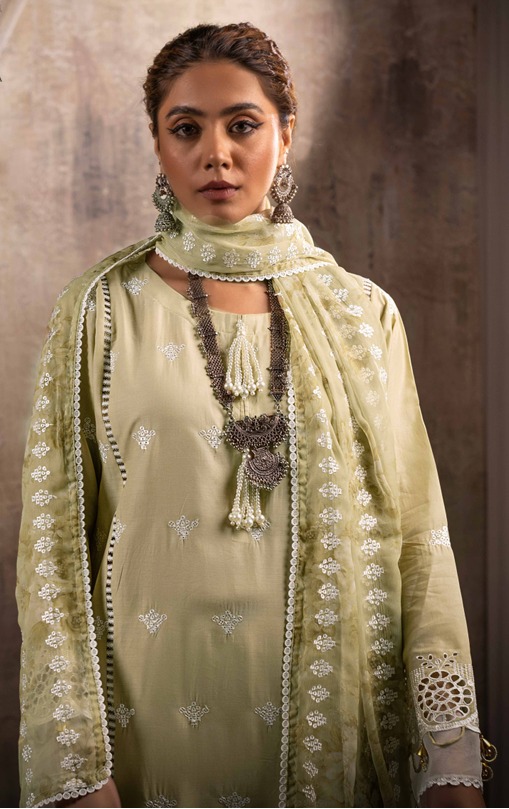 Fancy Lawn 3-Piece Suit – Pastel Lime Green
