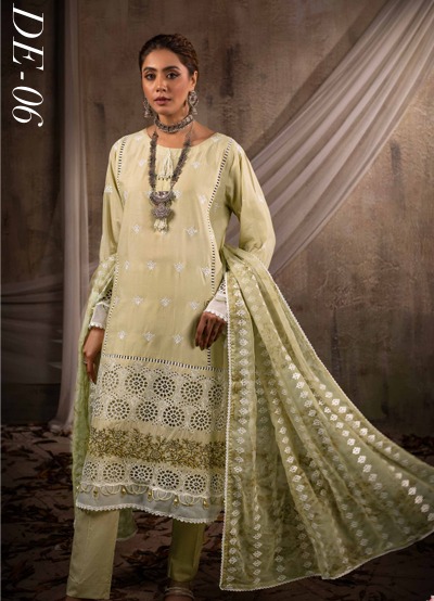 Fancy Lawn 3-Piece Suit – Pastel Lime Green - Image 4