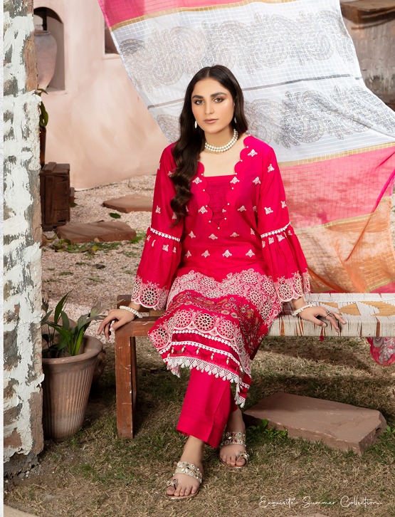 Pink Punch – Festive Lawn 3-Piece - Image 5