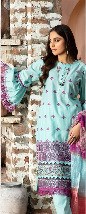 Seafood Blue – Embroidered Fancy Suit - Image 3