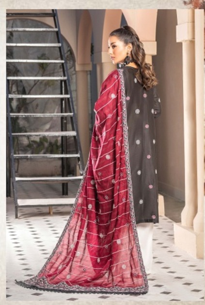 Black Rose Embroidered Ensemble - Image 2