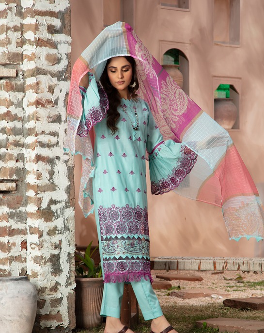 Seafood Blue – Embroidered Fancy Suit - Image 4