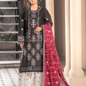 Black Rose Embroidered Ensemble