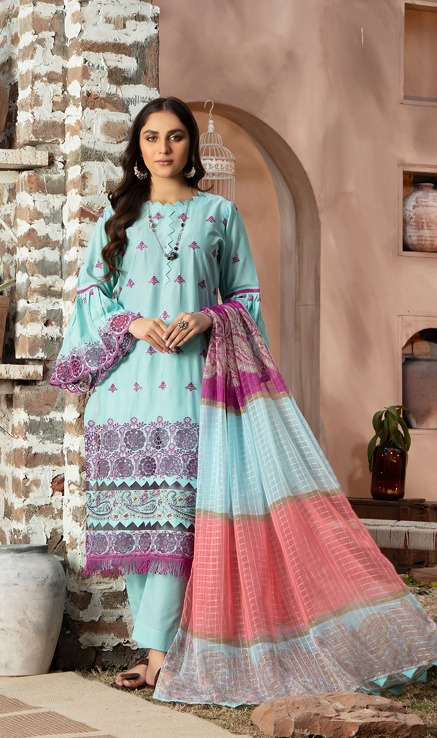Seafood Blue – Embroidered Fancy Suit