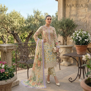Petal Serenade – Premium Floral Cream & Lilac 3-Piece Suite