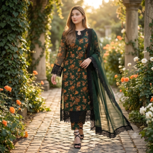 Emerald Enchantment – Sophisticated Forest Green & Black 3-Piece Suite