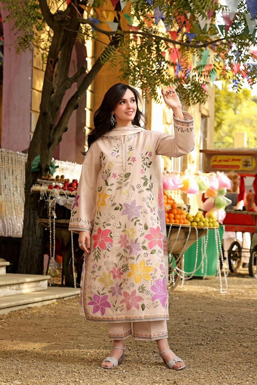 Summer Bloom Luxury Lawn 3-pcs - Image 3