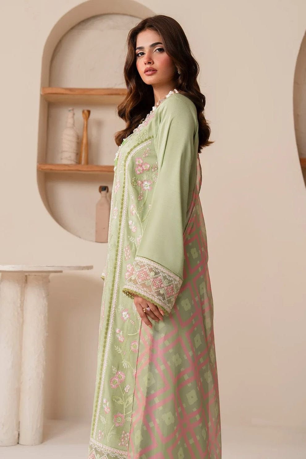 Mint Bloom Luxury Embroidered Suit - Image 2