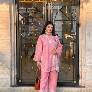 Rosy Grace Embroidered 3-Piece Suit