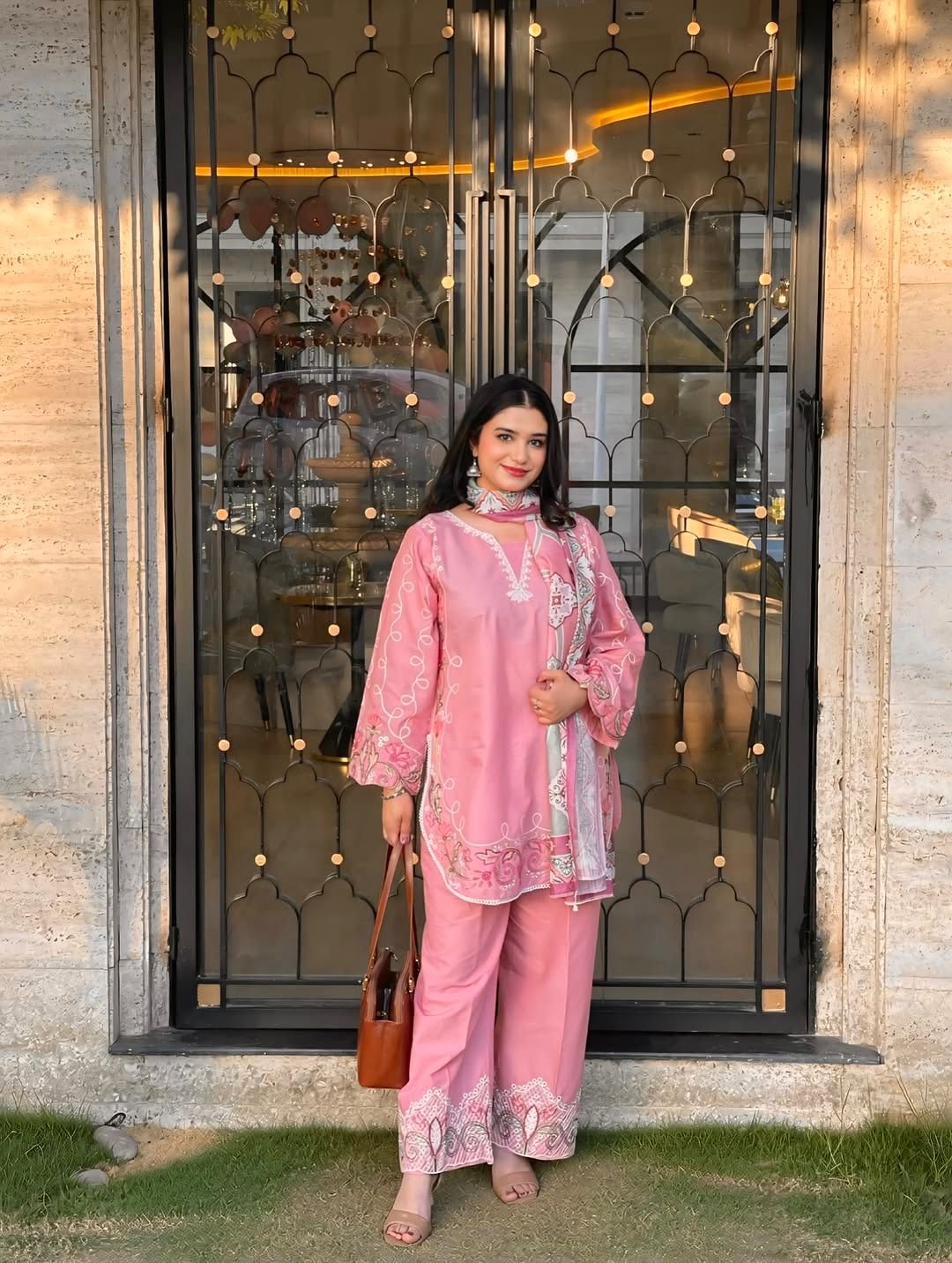 Rosy Grace Embroidered 3-Piece Suit
